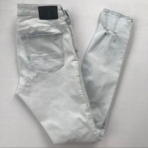 PacSun Light Moto Stacked Ripped Skinny Jeans